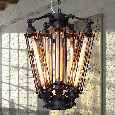 #ad Industrial Chandelier Vintage Steampunk Pendant Light Lamp Loft Ceiling Fixture $95.88