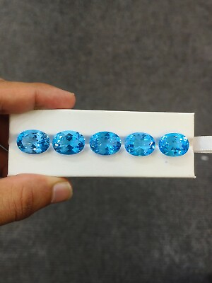 #ad BEAUTIFUL SWISS BLUE TOPAZ 5 PIECES 61.09cts $375.00