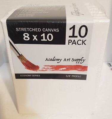 #ad Academy Art Supply 8 x 10 Inch Stretched Canvas Value Pack of 10 $19.77