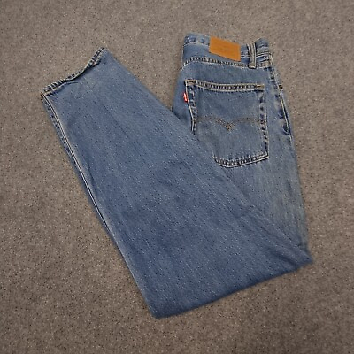 #ad Levi#x27;s Jeans womens 26 blue Demin BIG E Premium BAGGY DAD wide leg loose Size 26 AU $59.88