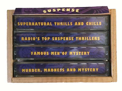 #ad Suspense Radio Series 4 Cassette Tape Set In Wood Crate $12.99