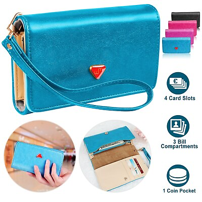 #ad Women Leather Strap Cash Clutch Wallet Phone Case Cover For iPhone amp; Samsung US $8.05
