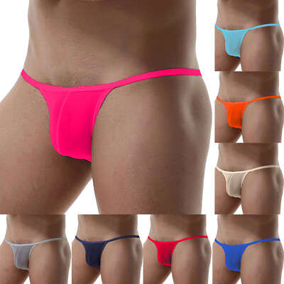 #ad Underwear Mini Briefs Thong Panties G String Light Bikini Breathable Solid $3.94