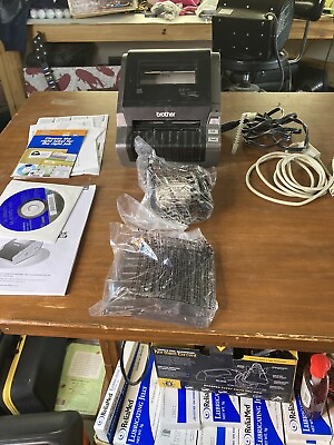 #ad Brother QL 1050 Wide Format PC label Printer With Cables And New Roll Of Labels $80.00