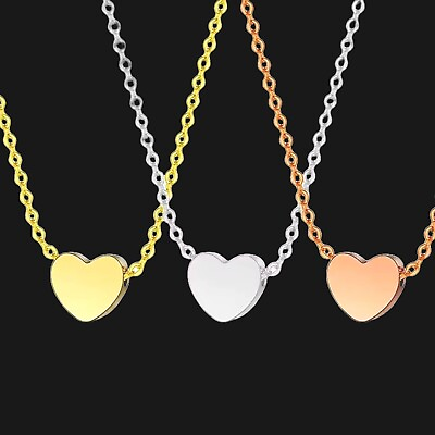 #ad 14K Gold Plated Stainless Steel Heart Necklace Mother#x27;s Day Gift for Mom Her. $24.99