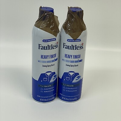#ad Faultless HEAVY FINISH Ironing Spray Starch 20 oz New—2 Cans $14.44