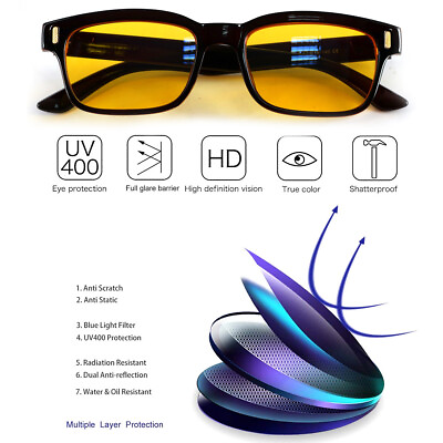 #ad Gaming Glasses Blue Light Blocking Anti UV Filter Computer Anti Glare Eyeglasses $8.84