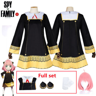 #ad #ad Anime Spy X Family Anya Forger Cosplay Costume Black Dress Girls Woman Dress $27.54