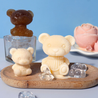#ad Silicone Mold Bear Shape Ice Cube Maker Chocolate Cake Mould Candy Dough Mold Fo $10.00