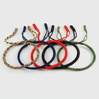 #ad Braided Tibetan Bracelet Buddhist Lucky Knots Bracelets Adjustable Unisex Jewelr $12.72
