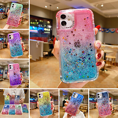 #ad #ad Liquid Glitter Bling Case For iPhone 15 14 Pro Max 13 12 11 XR XS 87 Shockproof $10.19