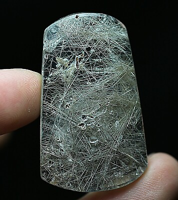 #ad 72Ct Natural Clear Beautiful Rutile Crystal Quartz Pendant Polished $37.49