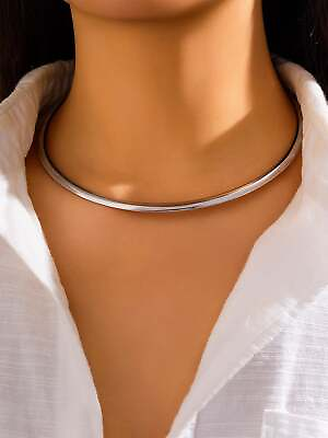 #ad Simple Brass Metal Collar Women#x27;s Necklace Jewelry Collar Statement Necklace $5.32