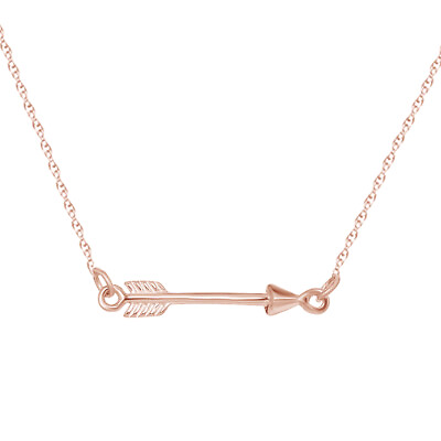 #ad 18ct Rose Gold Dipped Sterling Silver 18 Inch Arrow Necklace Chain $115.31