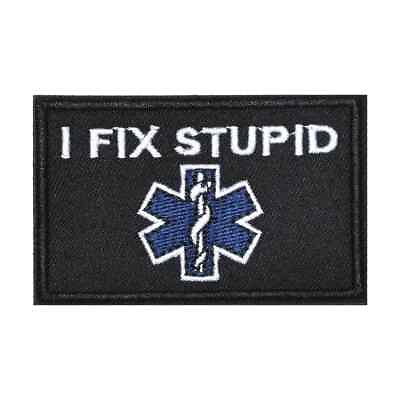 #ad I Fix Stupid Embroidered Ems Parametric Medical Funny Morale Patch Hook And Loop $7.89