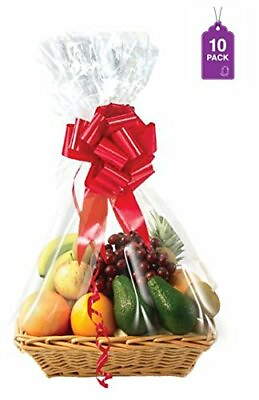 #ad #ad Clear Basket Bags 10 Pack Large Clear Cellophane Wrap For Baskets amp; Gifts 24quot;x30 $12.19
