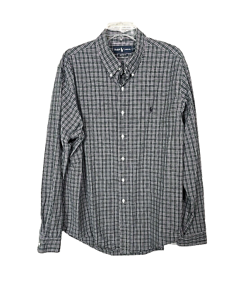 #ad Ralph Lauren Green Plaid Custom Fit Long Sleeve Button Down Shirt Men#x27;s Size 2XL $25.47