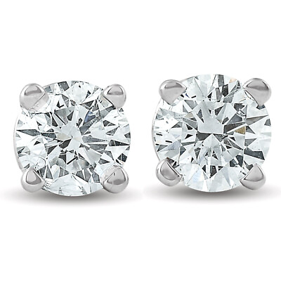 #ad 1 4 ct Diamond Stud Earrings Solid 14K White Gold $109.99
