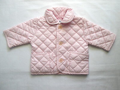 #ad Pappa Ciccia 6 Months Boutique Baby Pink Quilted Lightweight Button Jacket Coat $19.99
