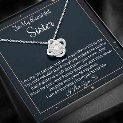 To My Sister Necklace Gift Birthday Gift For A Sister Valentine Gift For Sister $20.99