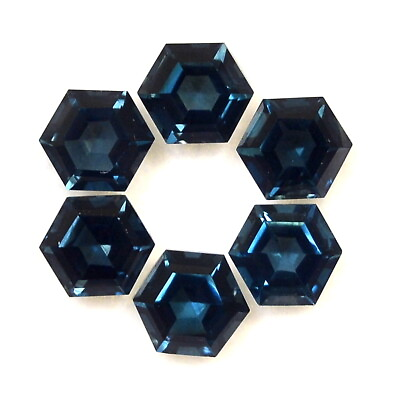 #ad 5x5 mm To 10x10 mm Natural London Blue Topaz Hexagon Cut Loose Gems Price Per Pc $29.99