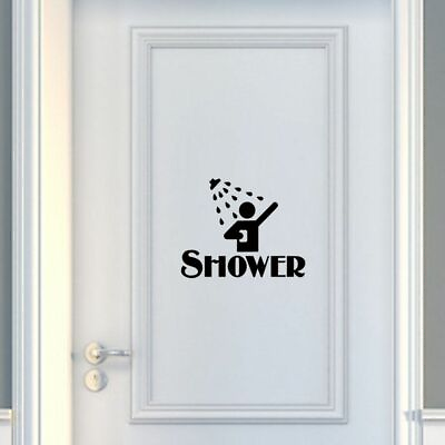 #ad Wall Stickers Shower Pattern Bathroom Removable Vinyl Art Decorative Door Decors $4.80