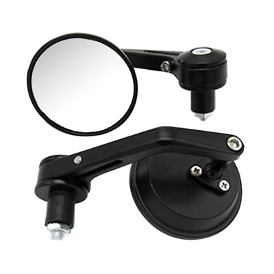 #ad 7 8quot; Round Universal Motorcycle Bar End Mirrors Bike Motorbike Rearview Mirrors $25.39