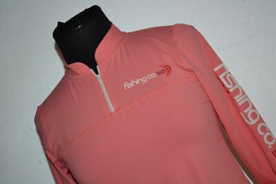 #ad 30964 a Womens Fishing Co. USA Shirt Zip UPF 50 Size Medium Pink Polyester $20.99