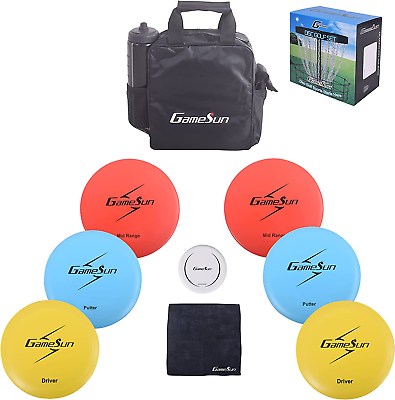 #ad #ad Professional Disc Golf Set with 6 Discs Mini Disc Starter Disc Golf Bag Towel $18.87