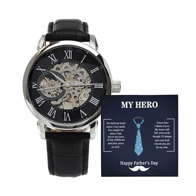 #ad Dad My Hero Men#x27;s Openwork Watch with Lighted Gift Box $112.46