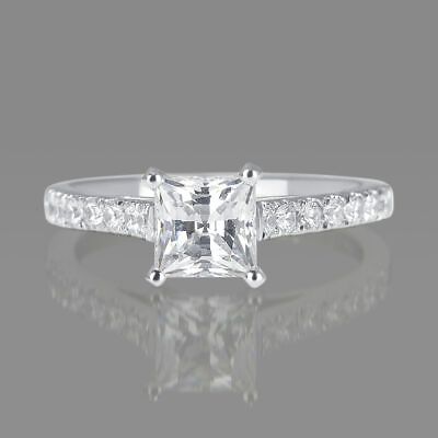 #ad E F SI1 Princess Cut Diamond Engagement Ring 1.60 CT 14K Rose Gold Natural $1894.65