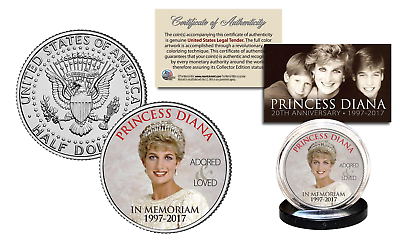 #ad PRINCESS DIANA 20th Anniversary KENNEDY Half Dollar Coin Royal Crown Edition $8.95