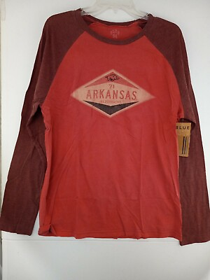 #ad Arkansas Razorback Men#x27;s Large Long Sleeve T shirt Nantucket Red NWT $33.99 $19.99