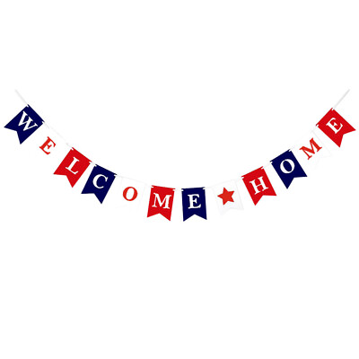 #ad Welcome Home Banner Swallowtail Pull Flag Bunting Garland Decor for Party $10.06