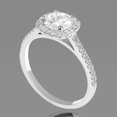 #ad F VVS Round Cut Enhanced Diamond Engagement Ring 1.15 CT 14K White Gold Classic $1521.37