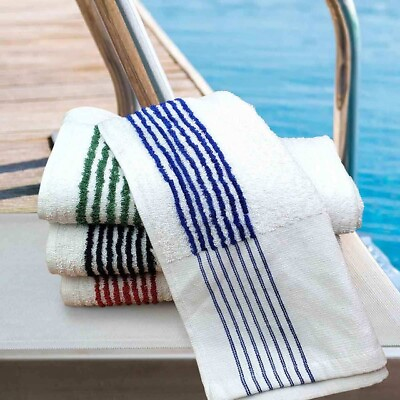 #ad White amp; Blue Stripes Caddy Golf Pga Tour Towel 44” X 22” $11.99