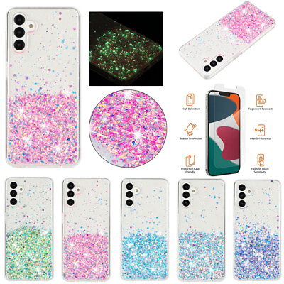 #ad Night Glow Bling Sparkle Glitter Phone Case for Samsung Galaxy A15 5G Glass Film $7.73