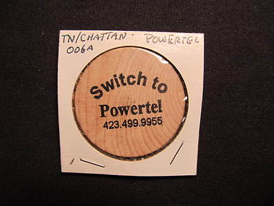 #ad Chattanooga Tennessee Wooden Nickel Token Switch to Powertel Wooden Tuit Coin $2.99