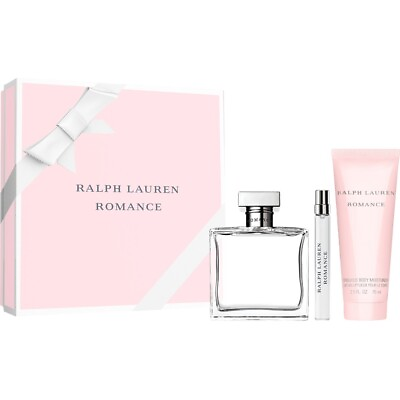 #ad #ad Authentic Romance Ralph Lauren 3.4 oz EDP Moisturizer Women Gift Set 3 PC $114.99