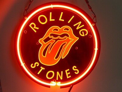 #ad 12quot; Rolling Stones 3D Carved Neon Sign Beer Bar Gift Light Lamp Artwork Glass $80.63
