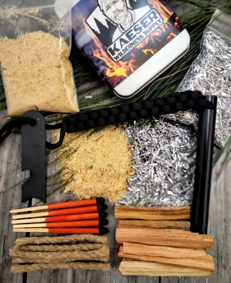#ad Fire Starting Outdoor Survival Emergency Kit Camping Gear Bushcraft $15.97