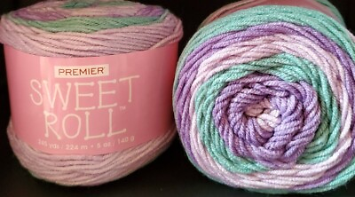 #ad 2 SKEINS CAKES OF PREMIER SWEET ROLL YARN ROCK CANDY $16.00