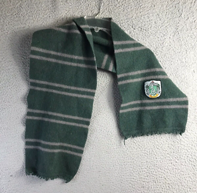#ad Harry Potter Scarf House Slytherin Green Gray Striped 100% Lambswool $5.98