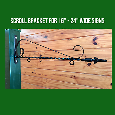 #ad Scroll Bracket For 16quot; 24quot; Sign Wall Mount Bracket for Sign Hanging Bracket $68.00
