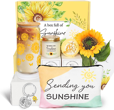 #ad Birthday Gifts for Women Sunflower Gift Basket Self Care For Mom Sister Wife $28.99