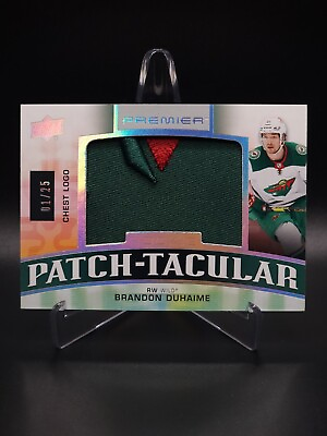 #ad FIRST PRINT Brandon Duhaime 2021 22 UD Premiere Hockey Patch Tacular RC #01 25 $74.95