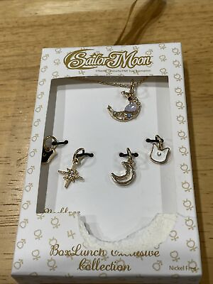 #ad NEW Sailor Moon Luna amp; Artemis Necklace with 5 Charms Unopened Box with Tags $20.00