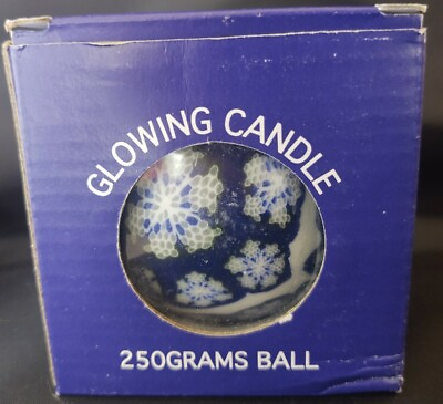 #ad Sphere 1 WICK THE ORIGINAL GLOWING CANDLE BLUE WHITE MIB 70#x27;s vintage retro $18.00