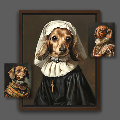 #ad 1 Custom Dog Portrait or Pick Any 3 As Is Dachshund Royal Prints A005A $140.00