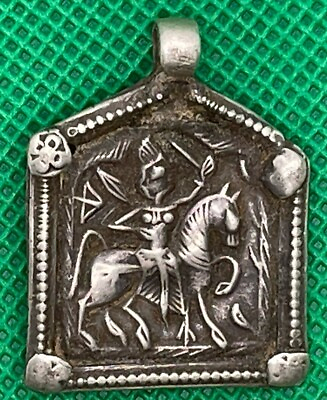 #ad Vintage silver 925 tribal pendant from rajasthan India 19th c $125.00